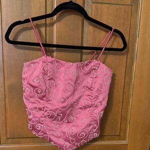 Pink Embroidered Camisole Top